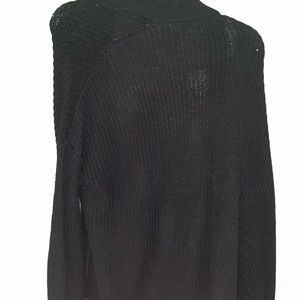 Black open cardigan